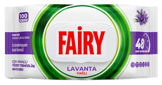 Fairy Lavanda (purple) universālās virsmu tīrīšanas mitrās salvetes (100 gab.)